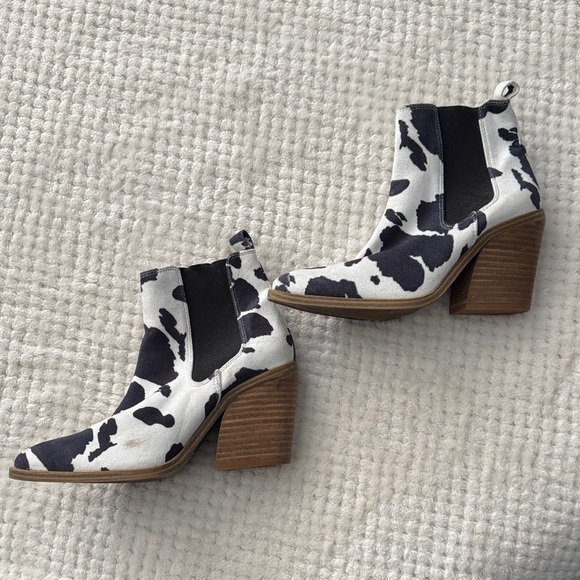 Cow Print Ankle Boots - Picture 3 of 11